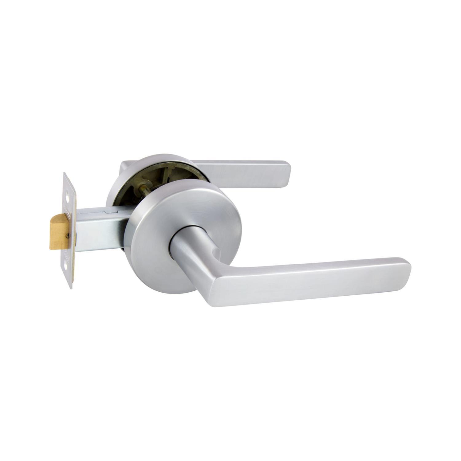 Medio Plus Series Rivera Passage Lever Set with QuickFix Brushed Satin Chrome
