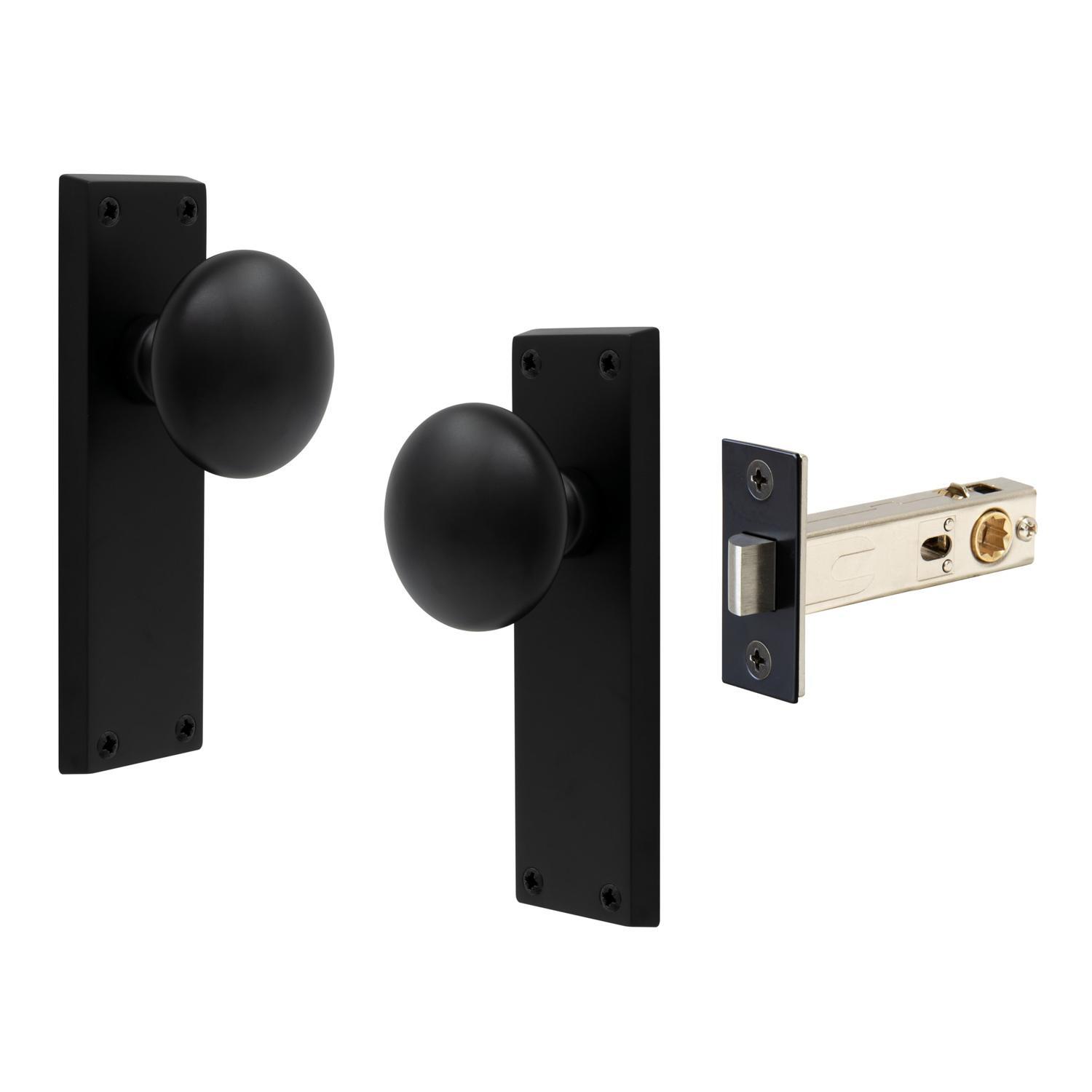 Sutton Square Longplate Passage Set Matte Black
