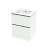 Pacific Rise 600 Double Drawer Floor White Melamine