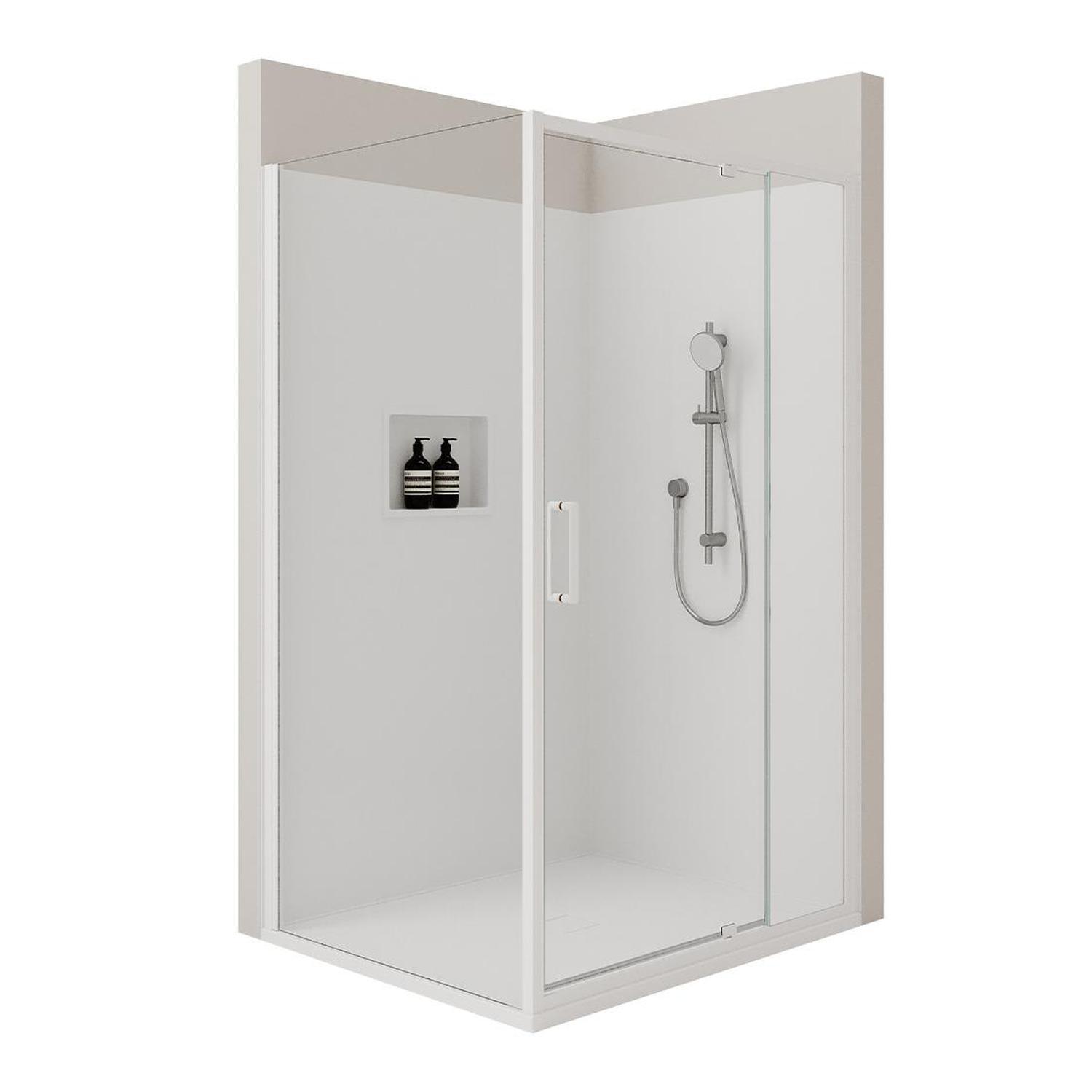 Shower Package With Hinged Screens & White Base