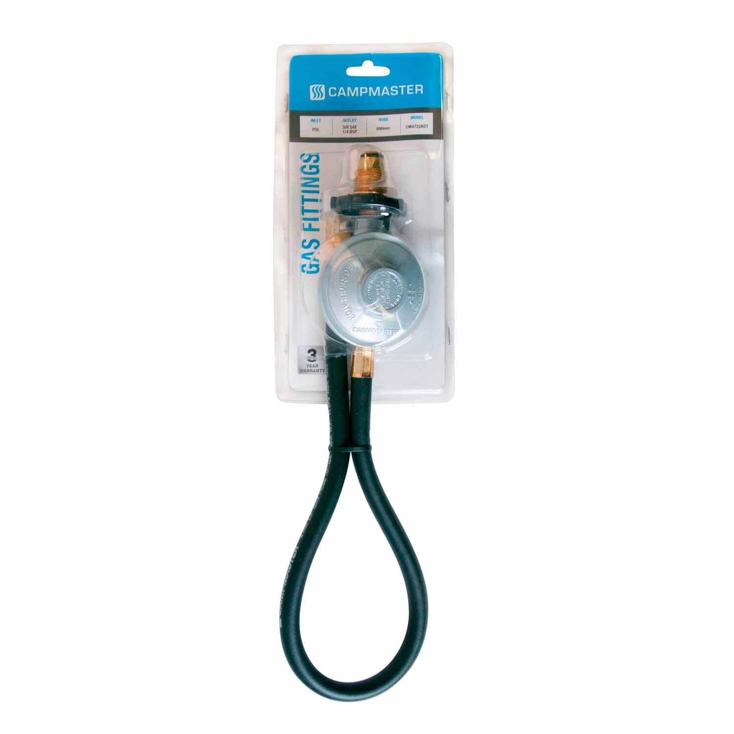 POL Gas Hose & Regulator Including Adaptor