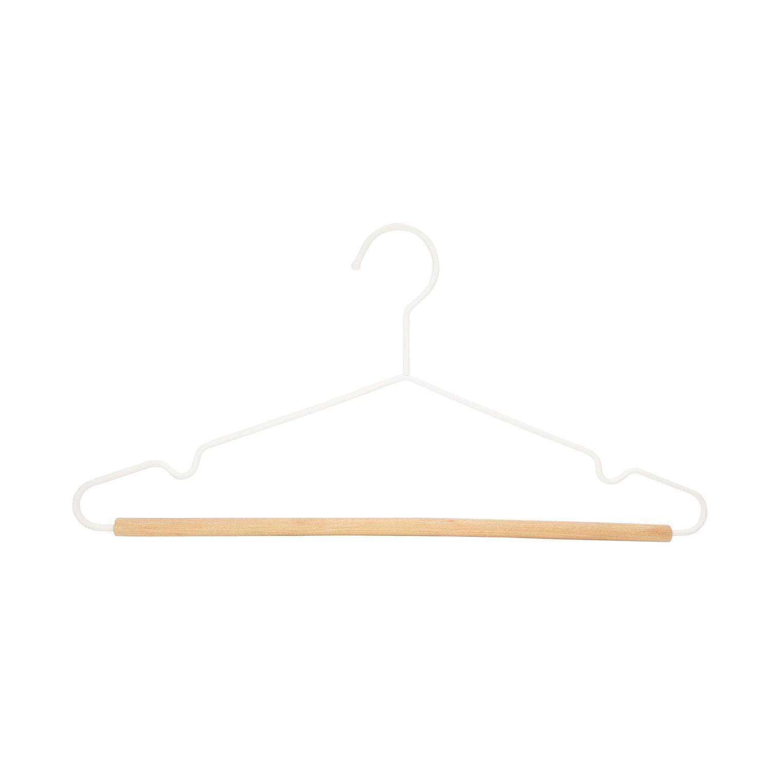 Coat Hanger Wire / Wood White 3 Pack