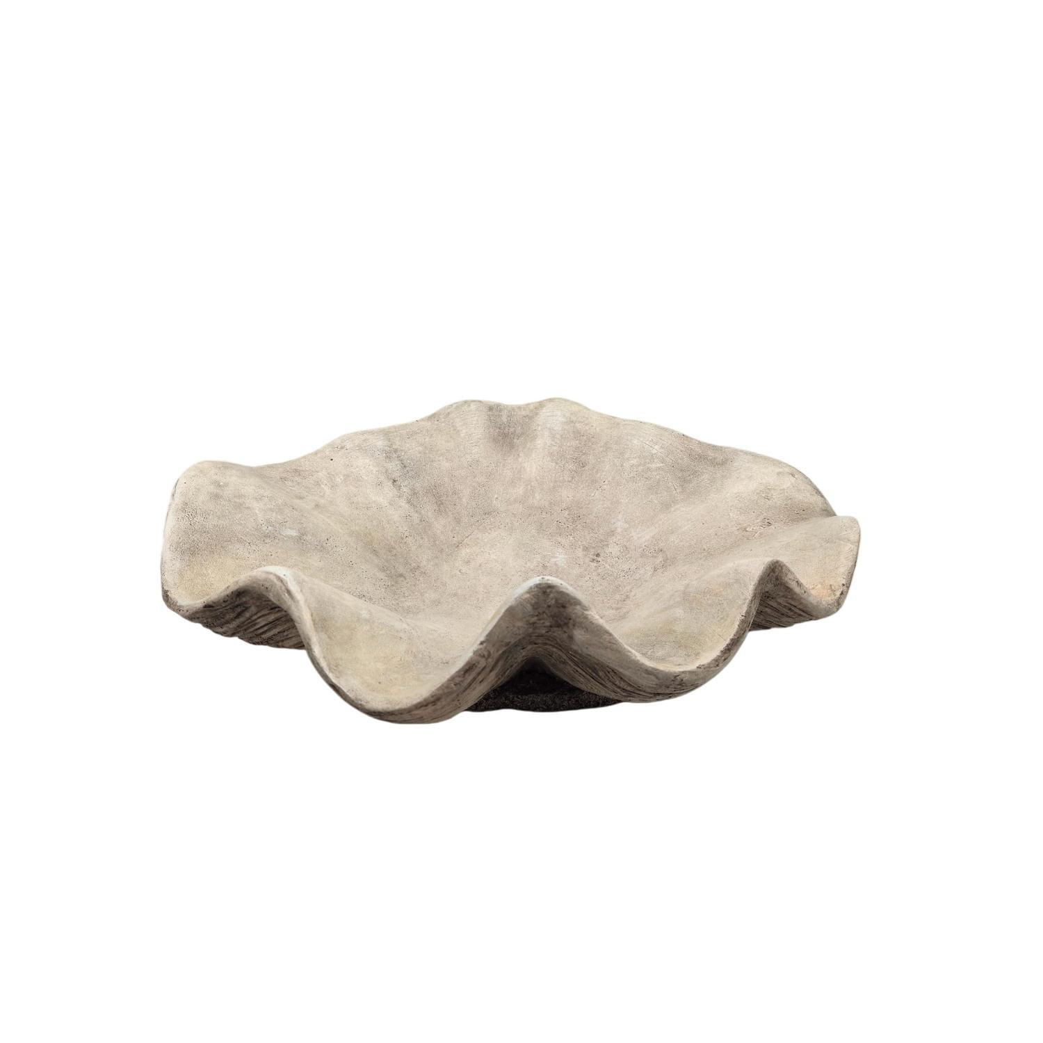 Shell Bird Bath Garden Décor  White
