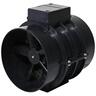 High Flow Dual Blade Inline Fan Unit 150mm Black