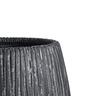 Tall Round Cement Carve Pot M Black
