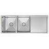 Cubo 340/340 Bowl with drainer H: 450mm, W: 1160mm, D: 200mm Stainless Steel