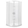 Emerald II Round Sliding Shower with Shelving 900mm x 900mm White