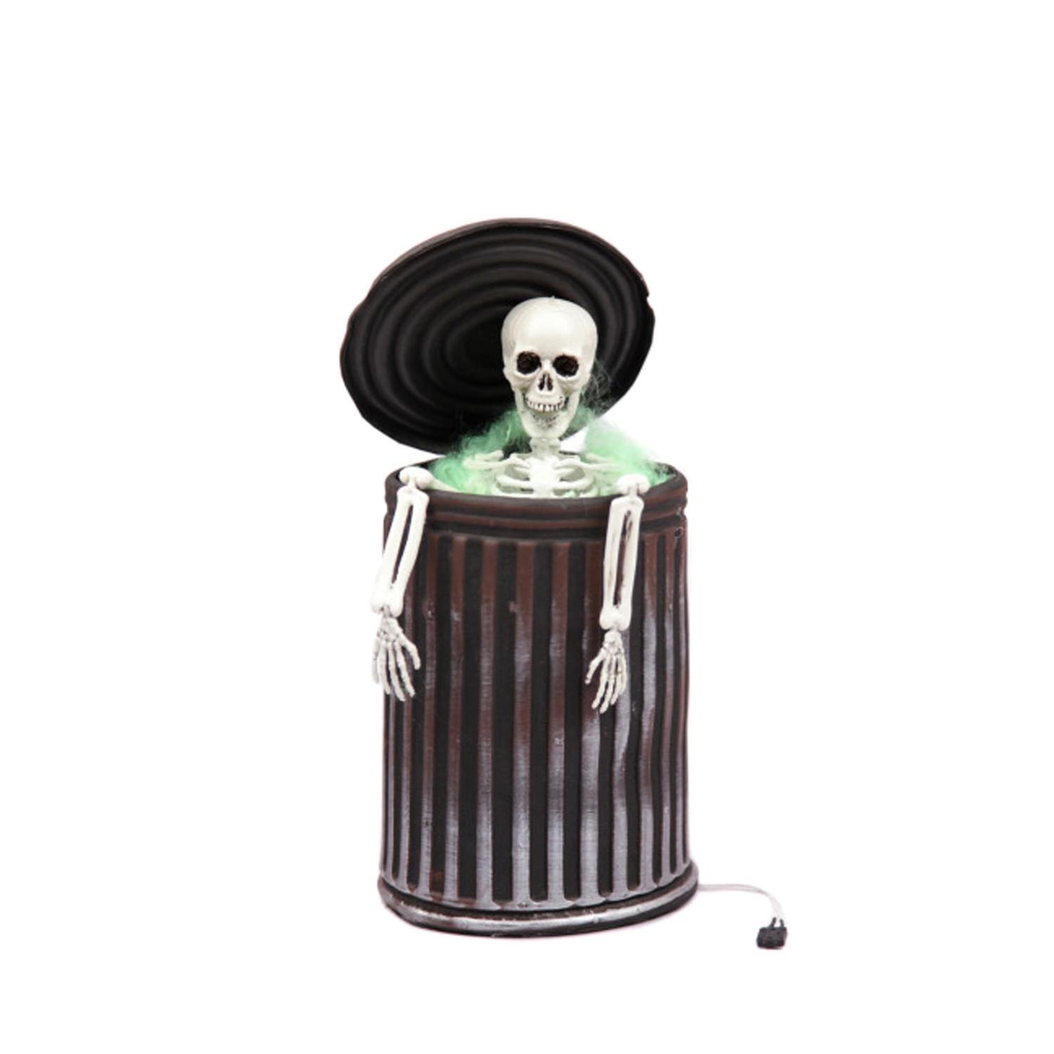 Halloween Skeleton in Trash Can