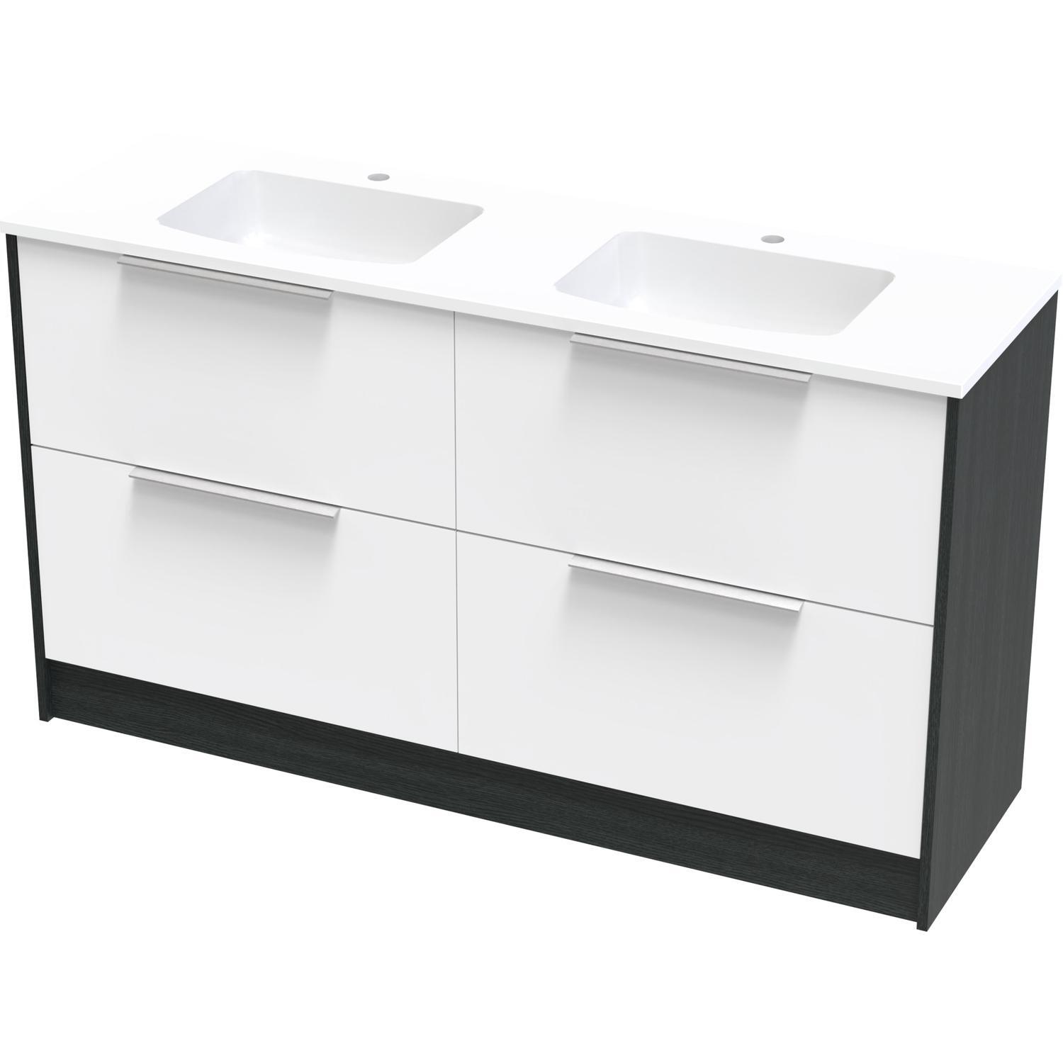 Nikau Grove 1500Db Double Drawer Floor Ultra Gloss White/Colour