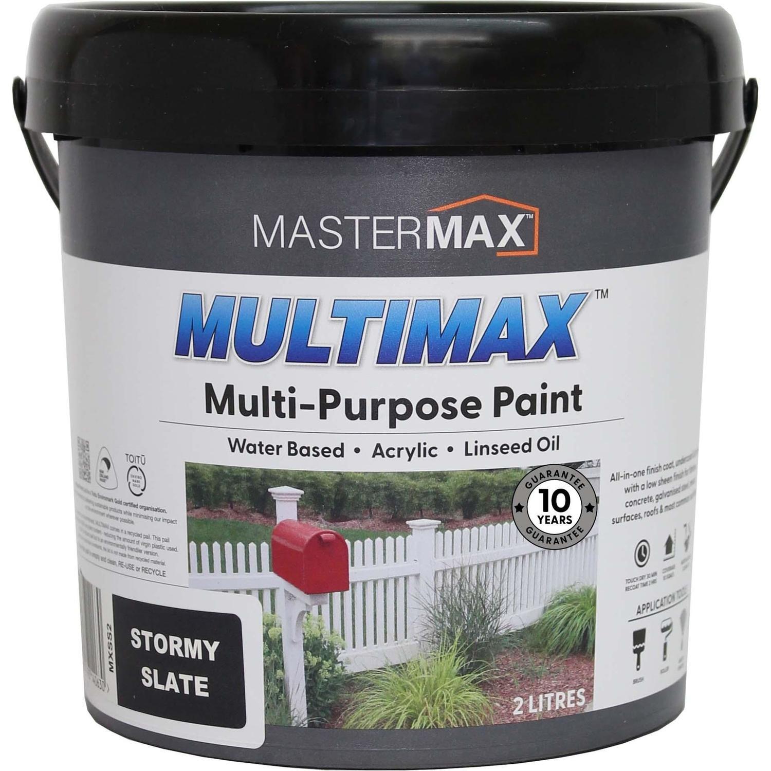 Multi-Purpose Paint Water Based Acrylic and Linseed Oil 2L Stormy Slate