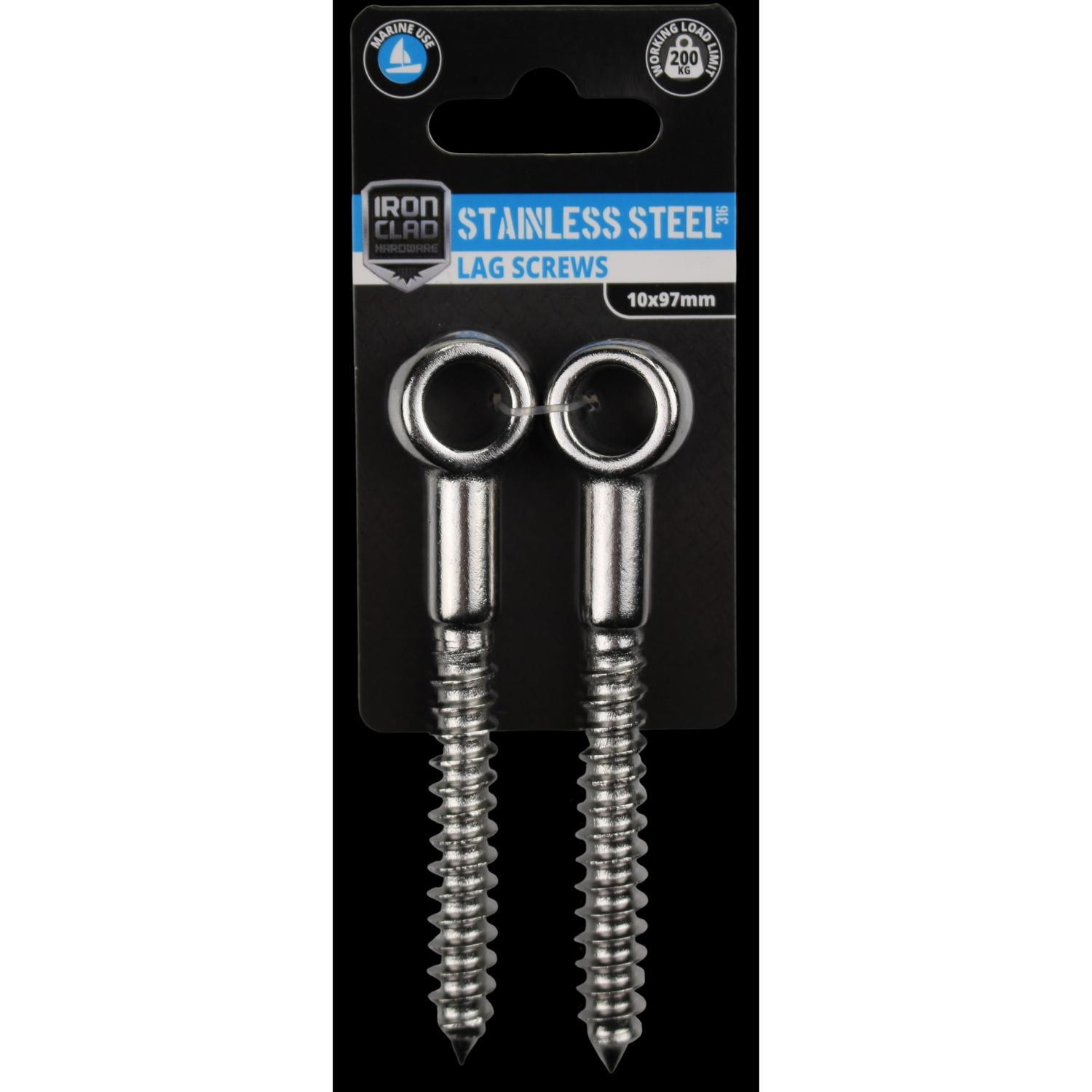 Lag Screws 10mm Stainless Steel 316