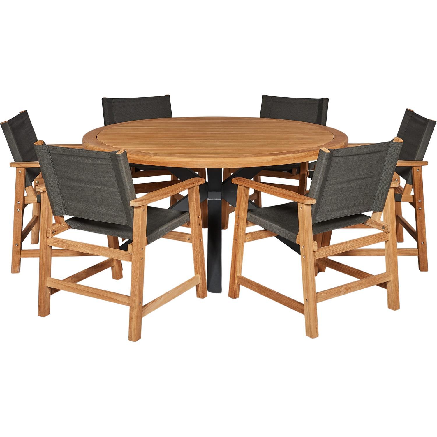 Round Outdoor Dining Setting 7 Piece