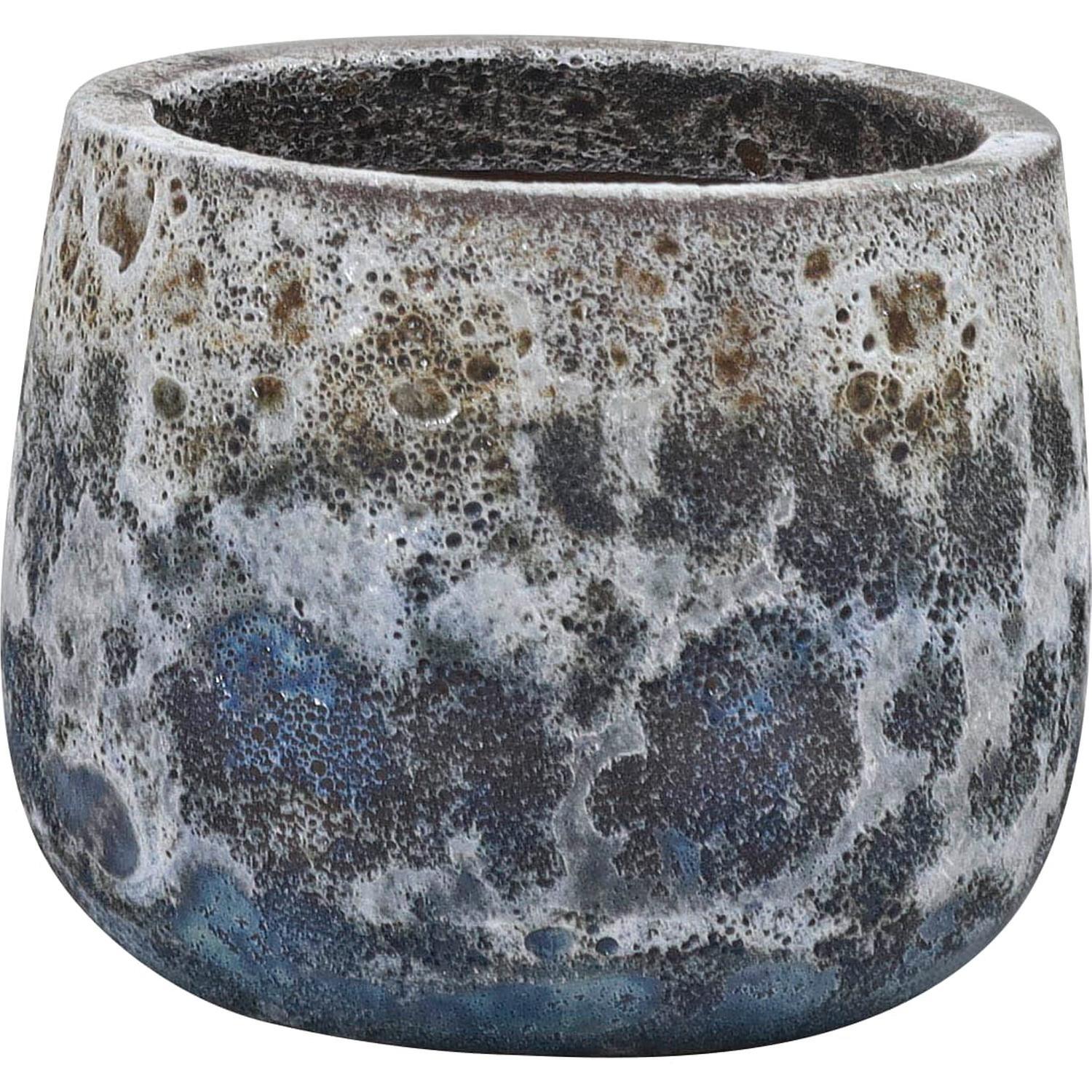 Glazed Egg Moon Pot Teal Small