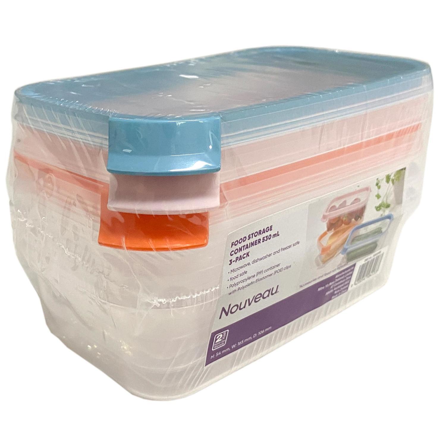 Food Storage Container Rectangle 530ml 3 Pack
