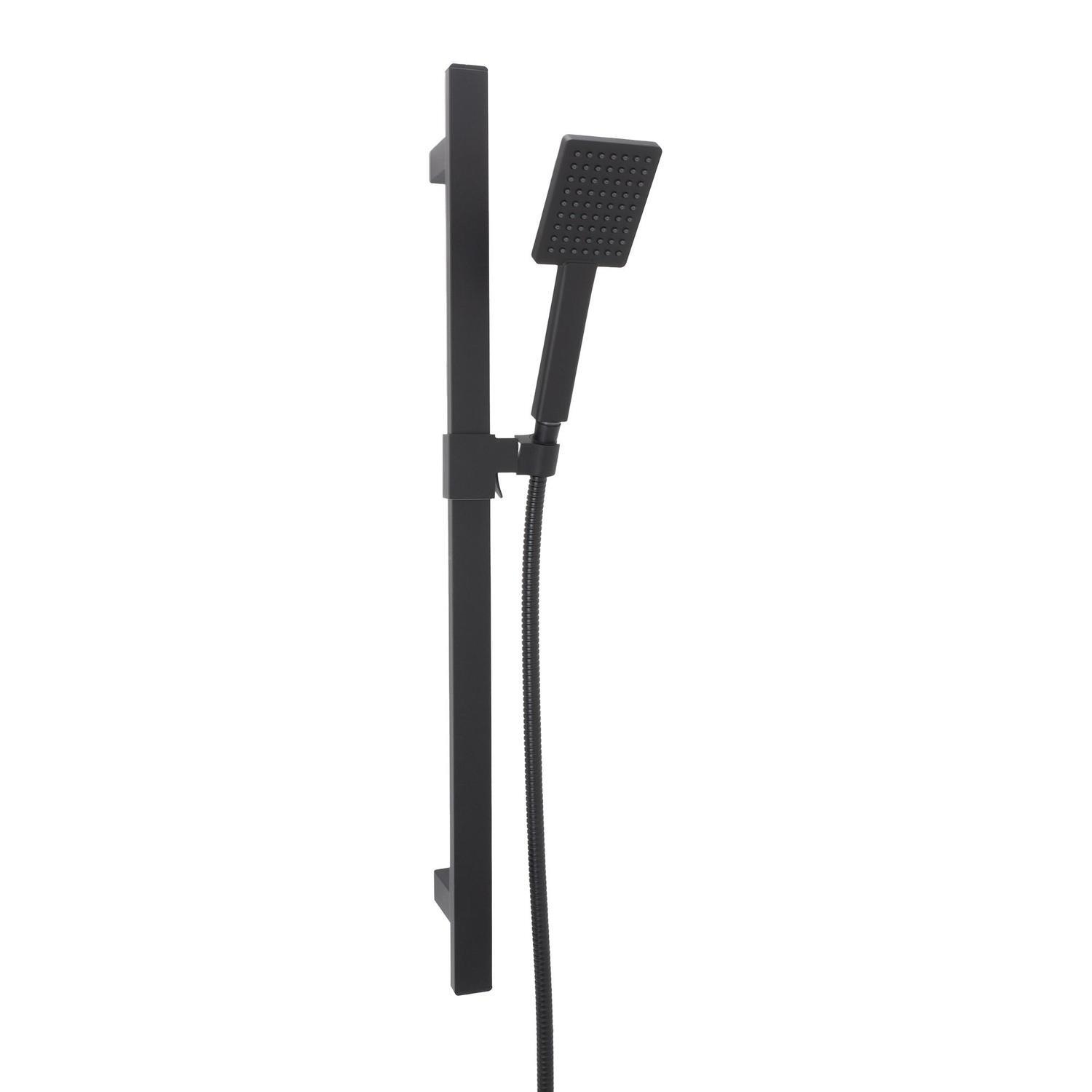 Square Shower Rail  Black