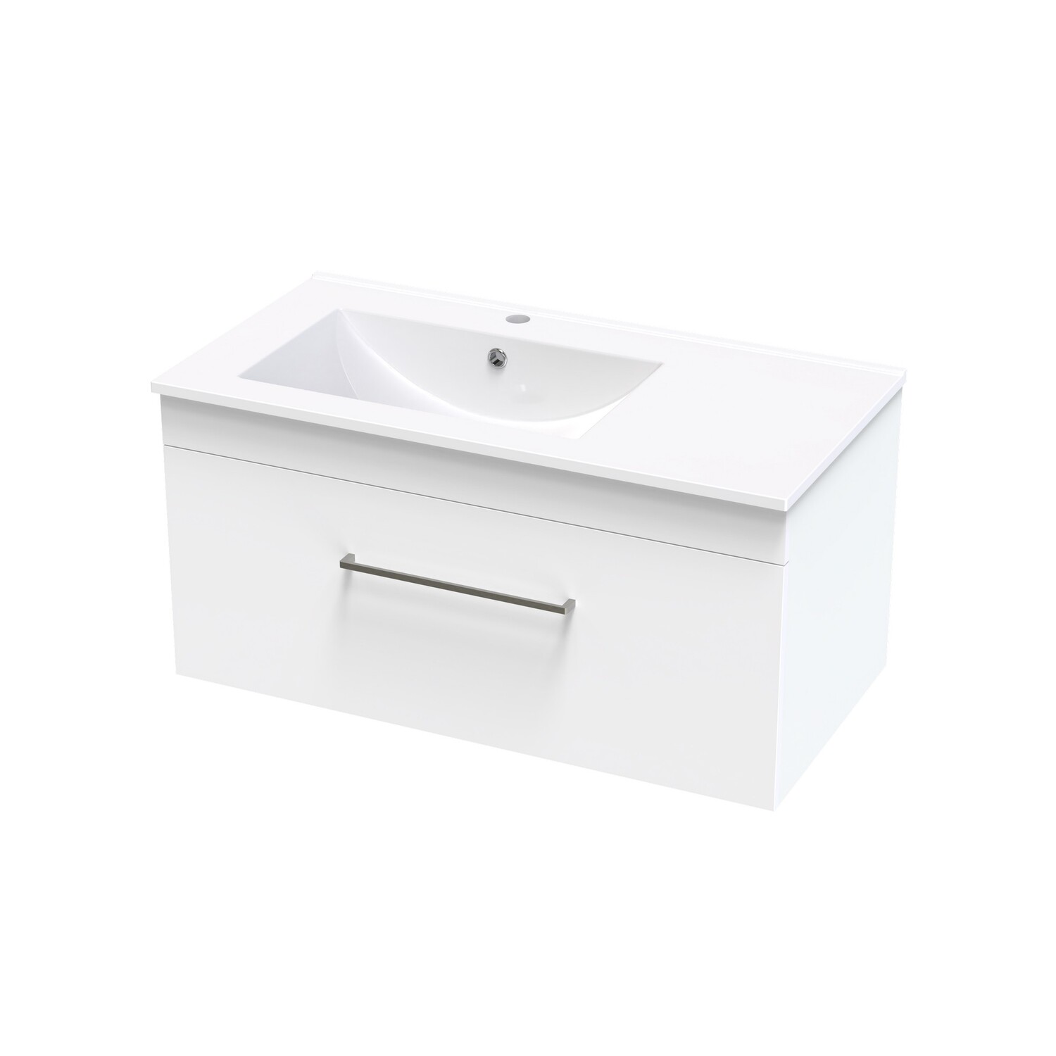 Cashmere Valley 900 Left Hand Bowl Sng Drawer Ultra Gloss White