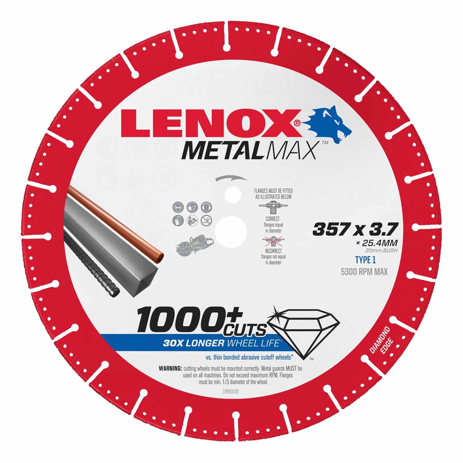 Lenox MetalMAX Cutoff Wheel Dg