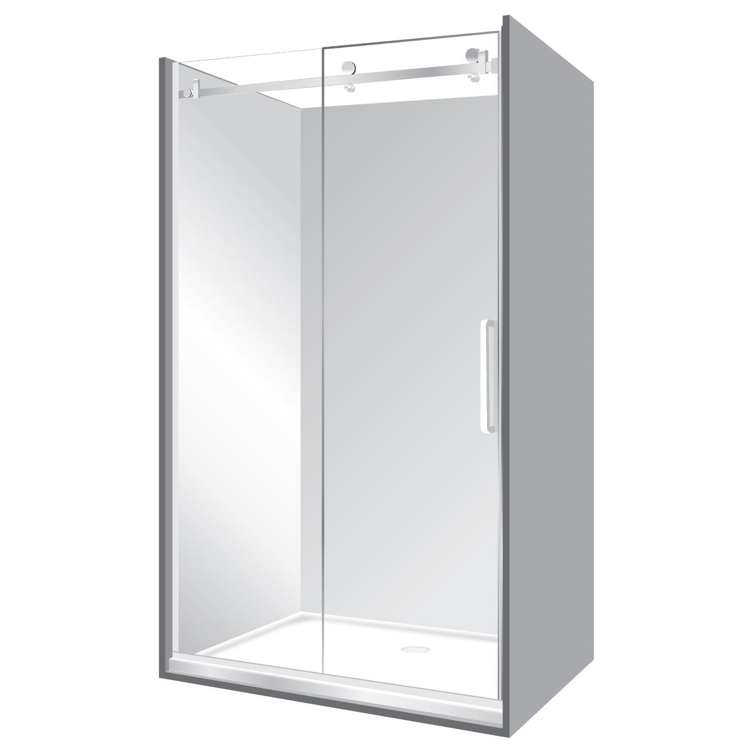 Frameless Alcove Sliding Door Shower Left Hand Fixed Door