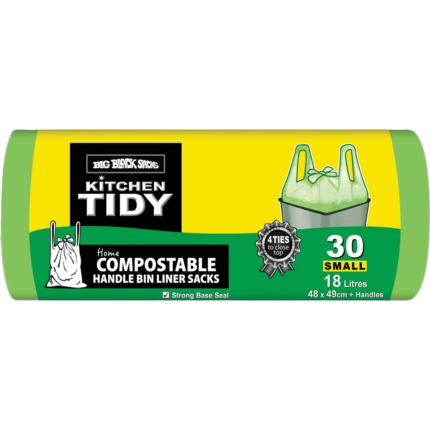 Compostable Tie-Top Rubbish Bags 30 Pack Small 18 Litre