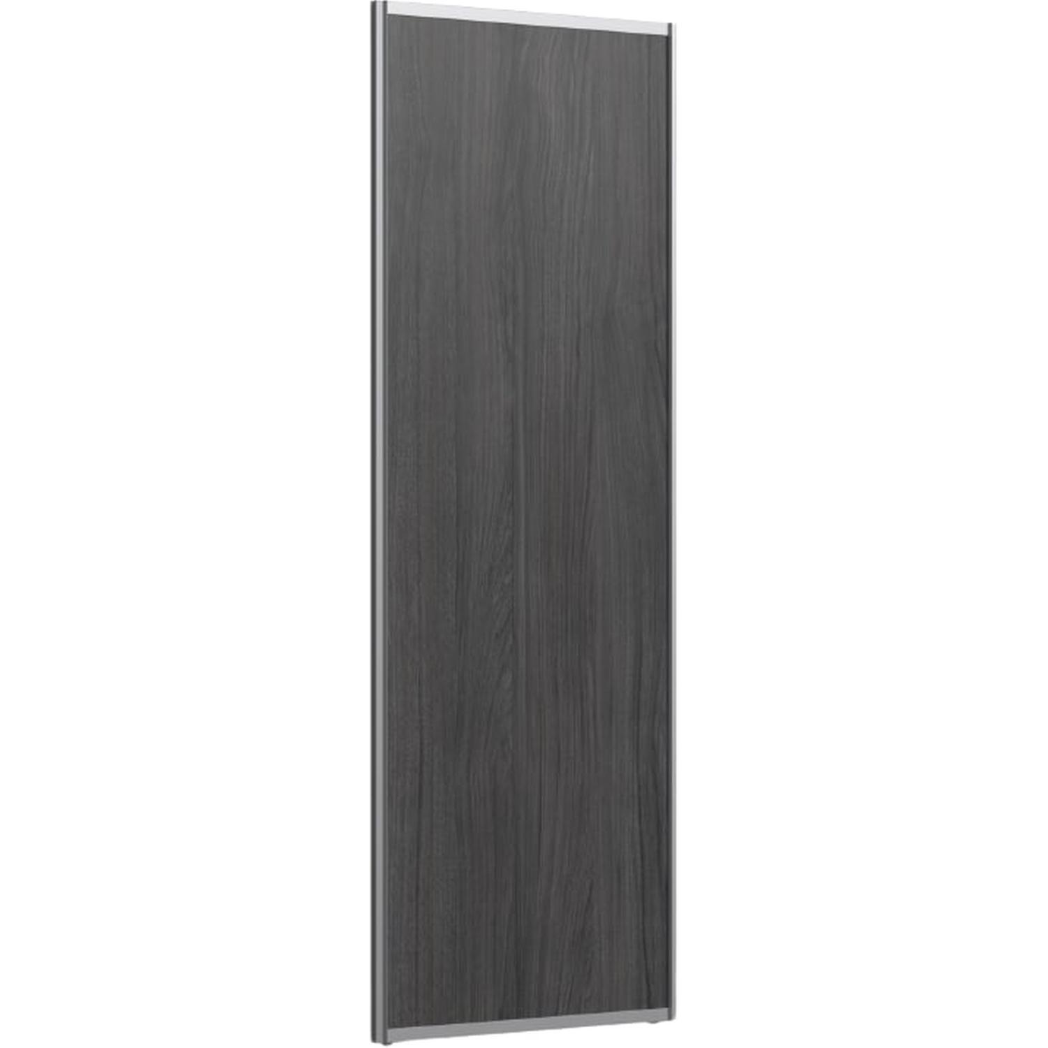 Sliding Wardrobe Door (Aluminium Frame) H: 2000mm, W: 600mm Smoked Ash