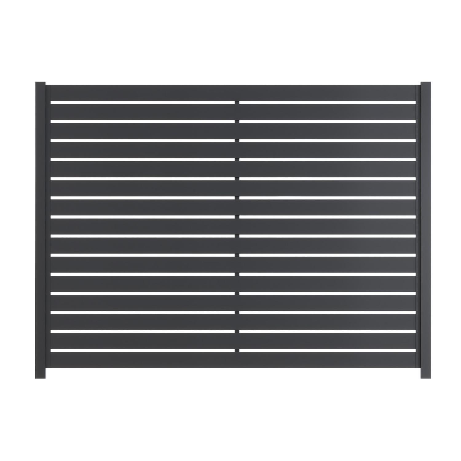 VistaWall Horizontal Slat Fence Panel H : 1800mm x W: 2400mm Black