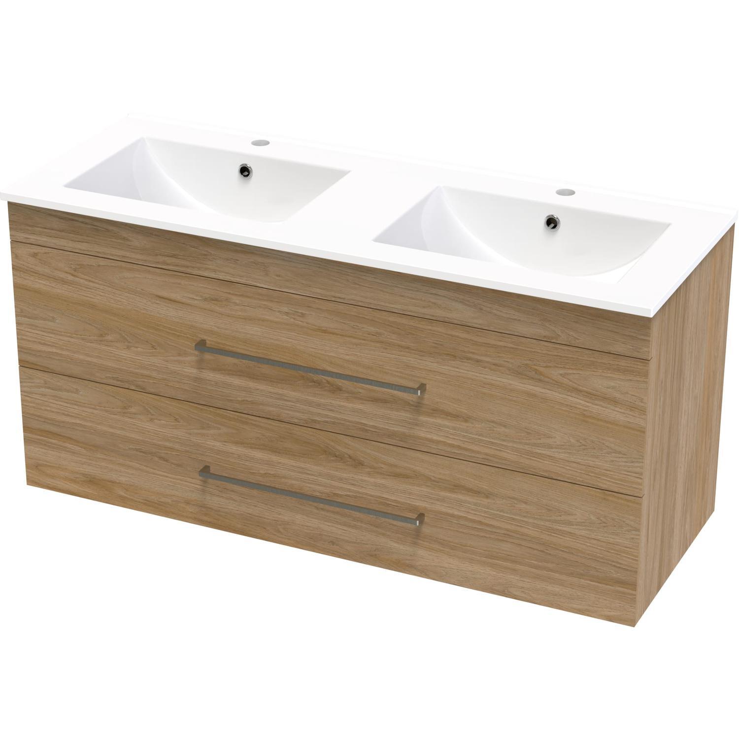 Cashmere Double Drawer Double Bowl Wall Hung Vanity