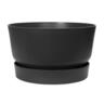 Plastic Round Bowl with Saucer Black 33cm