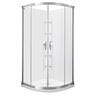 Emerald II Round Sliding Shower with Shelving 1000mm x 1000mm Metallic Grey