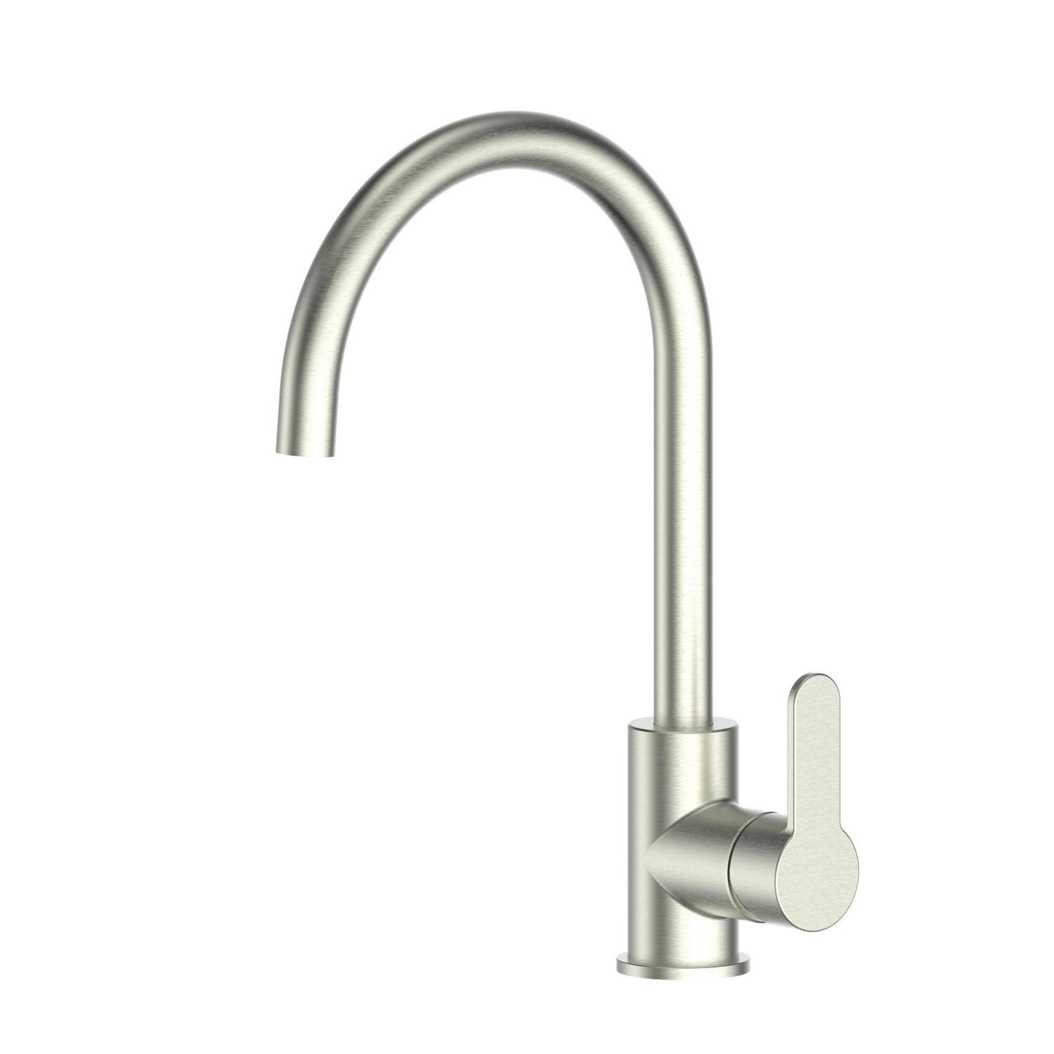 Gooseneck Sink Mixer Brushed Nickel