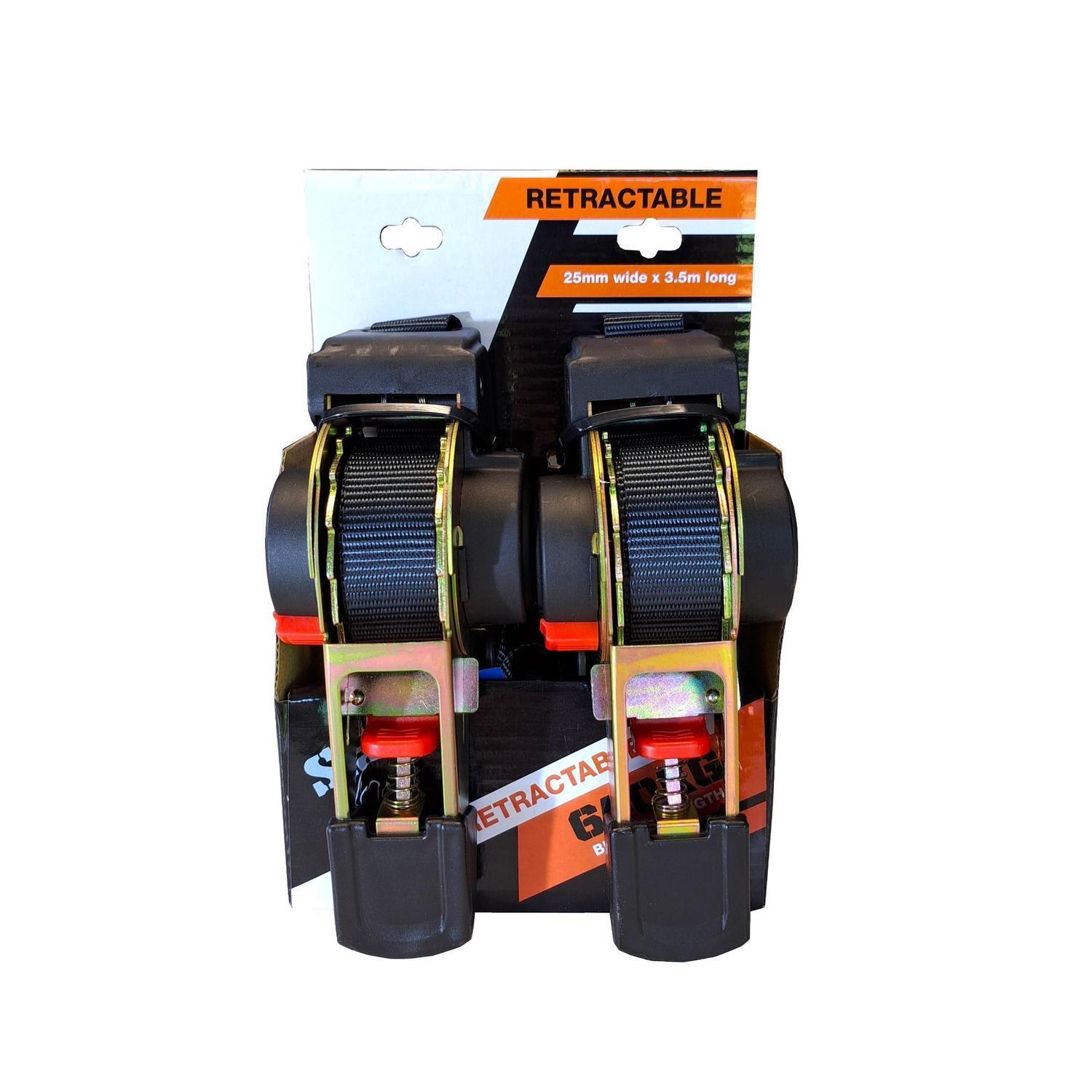 Retractable Ratchet Tie Down 25mm x 3.6m LC-320kg, BS-640kg