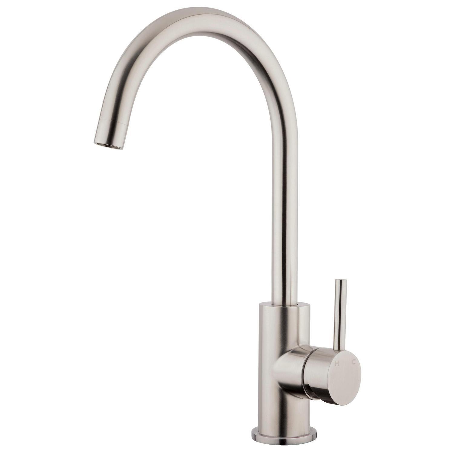 Gooseneck Sink Mixer  Brushed Stainless 304