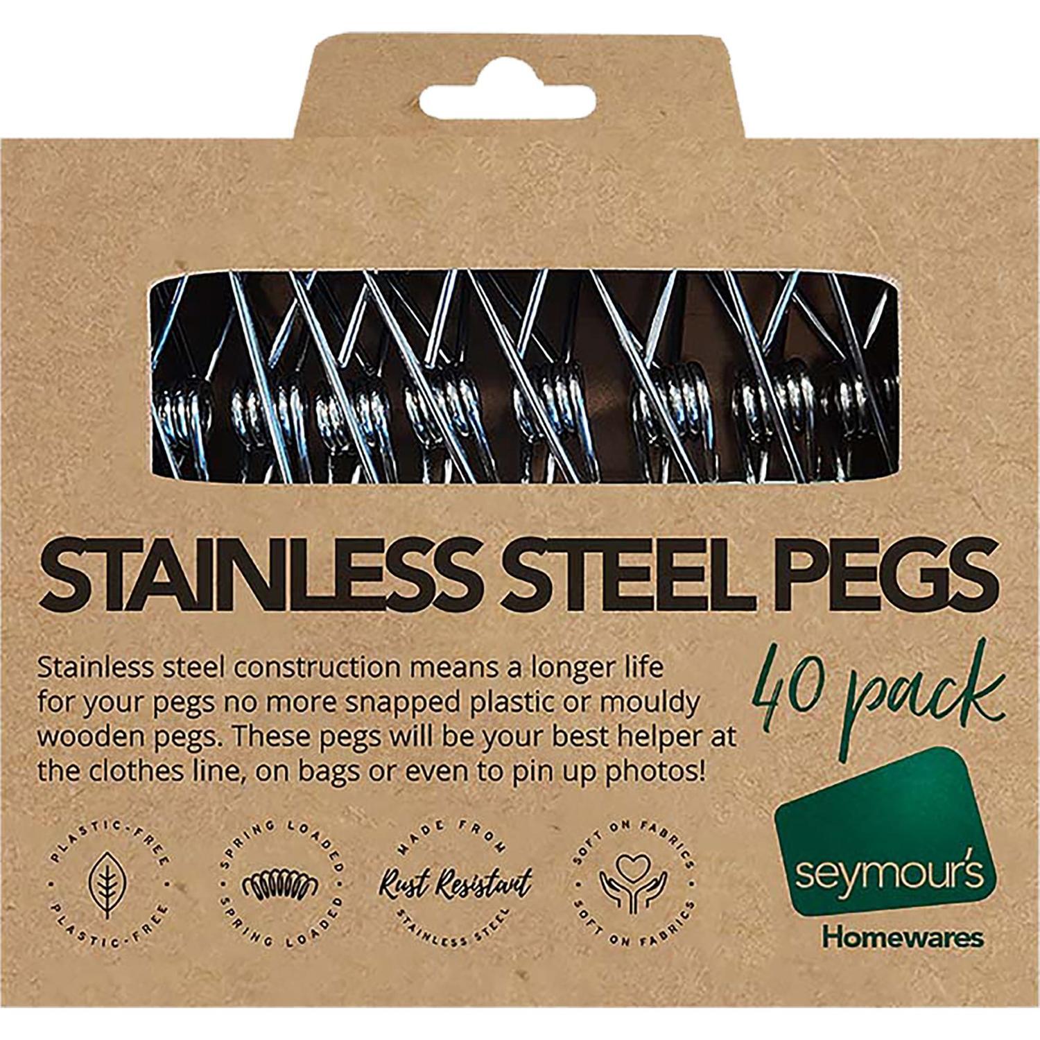 Stainless Steel Pegs 40 Pack