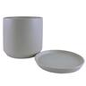 Indoor Adelle Pot and Saucer 12cm Grey