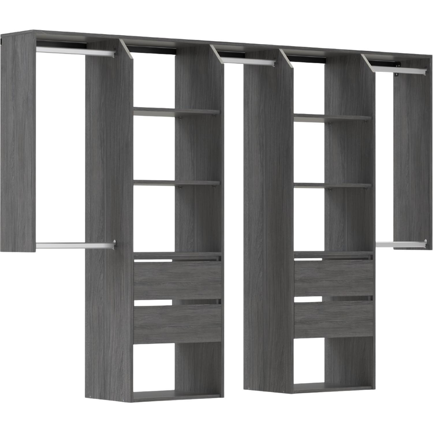 Customisable Wardrobe with Drawers (Large) 1800- 2400 mm Smoked Ash