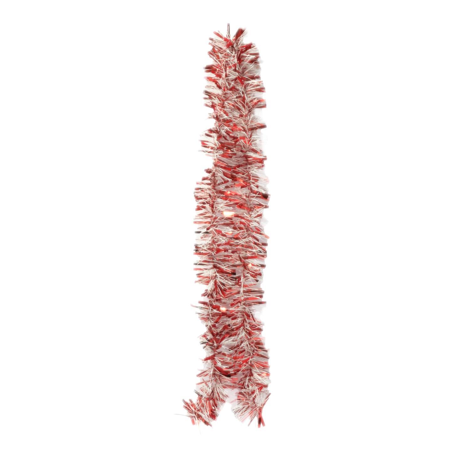 Christmas Tinsel 2m Red and White