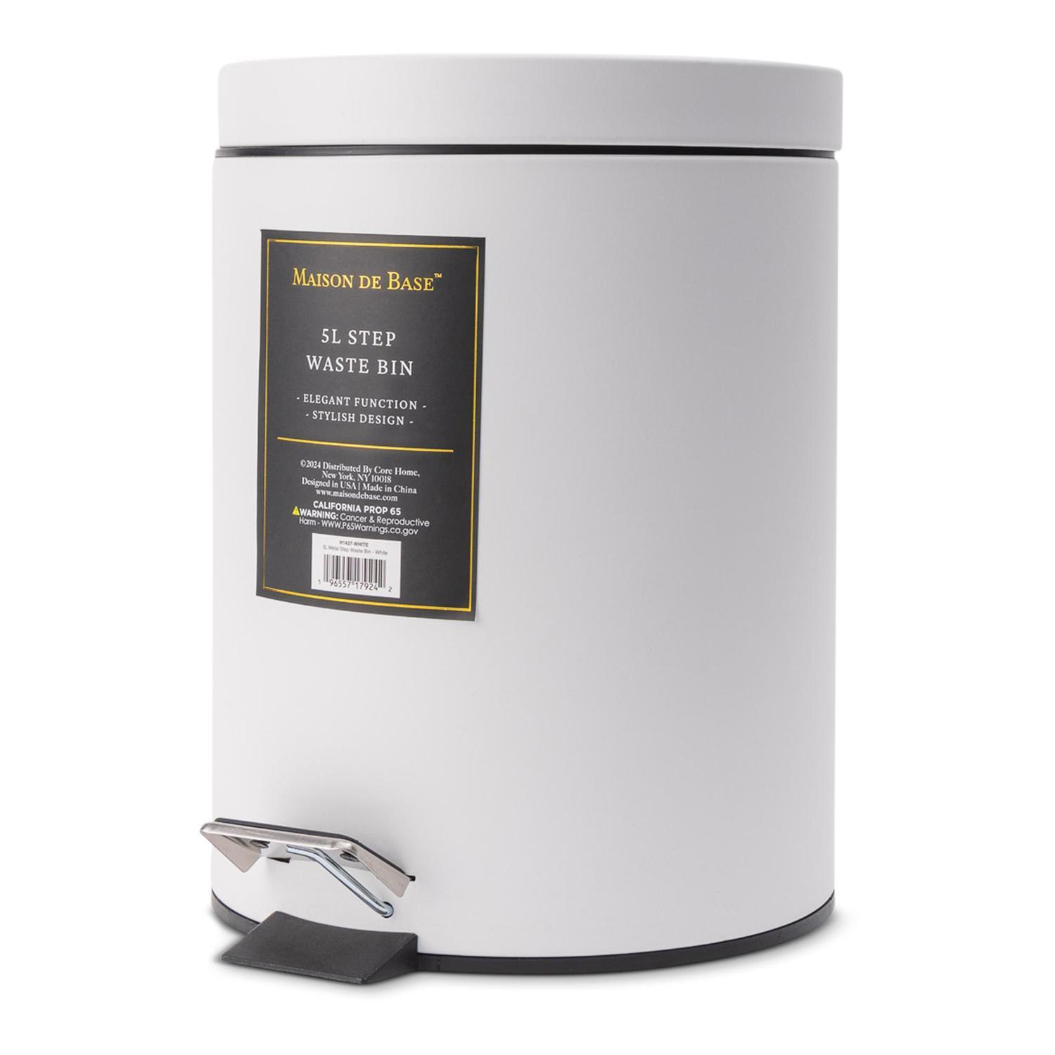 Round Waste Bin 5 litre White