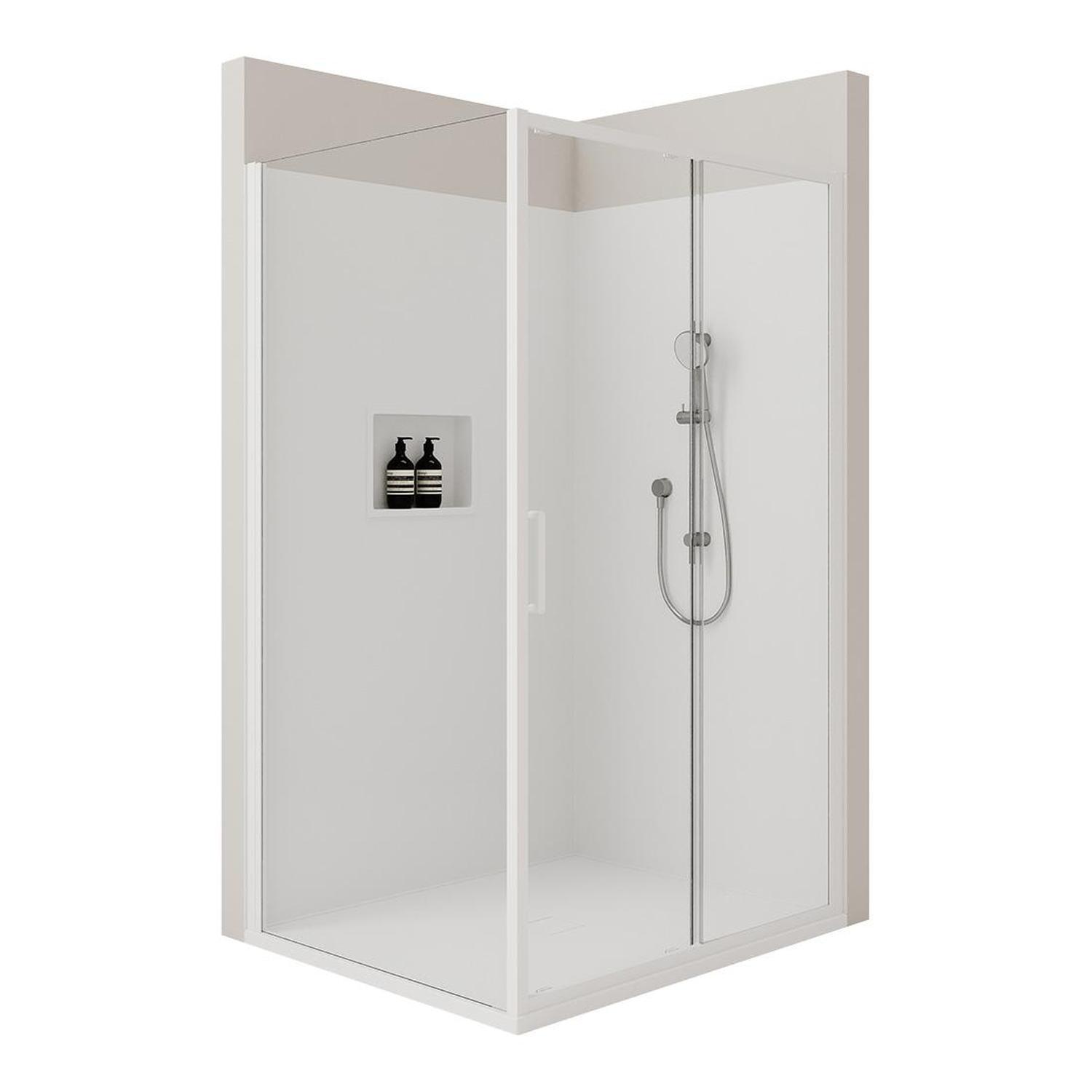 Shower Package With Sliding Screens & White Base