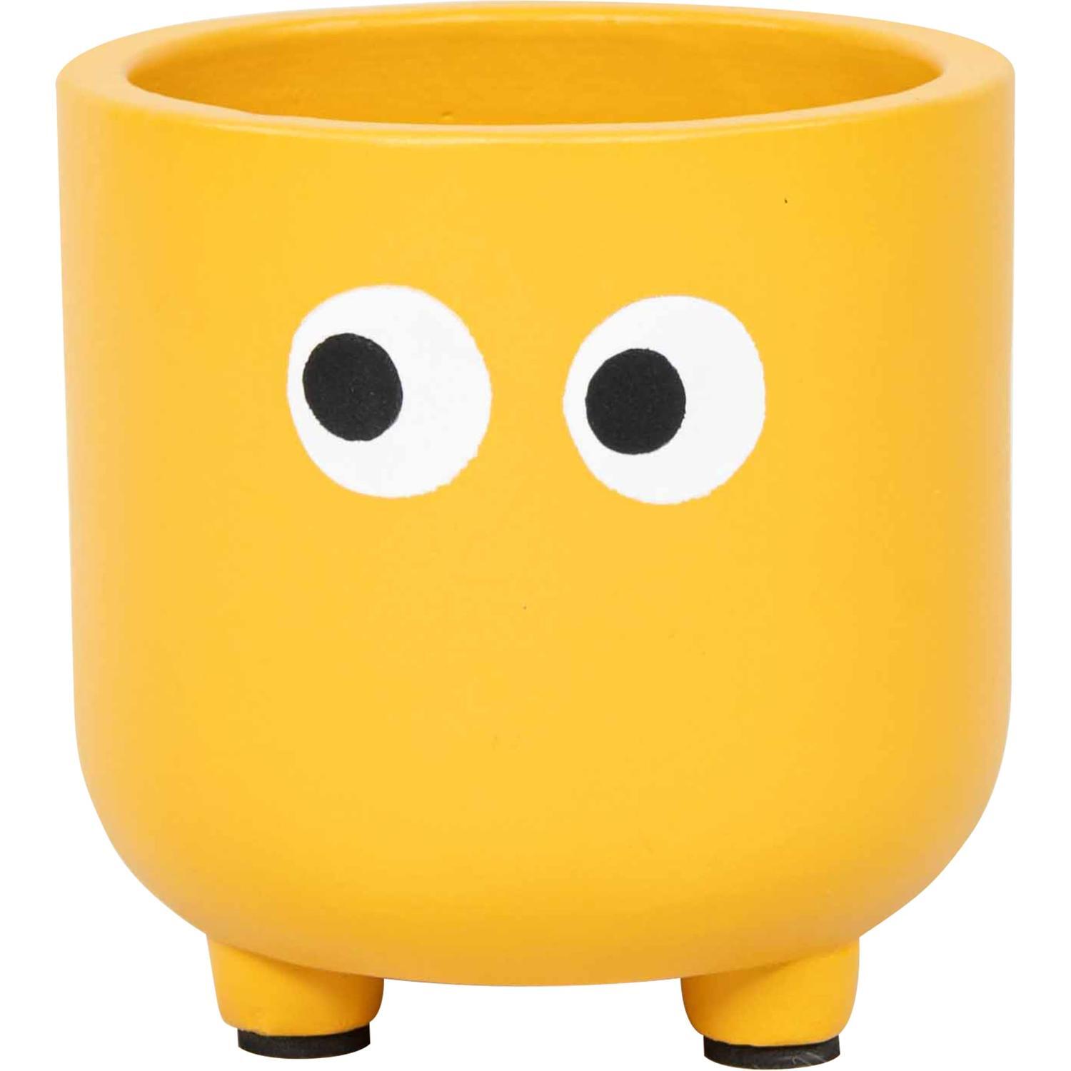 Indoor Ceramic Ghost Pot Yellow 14cm