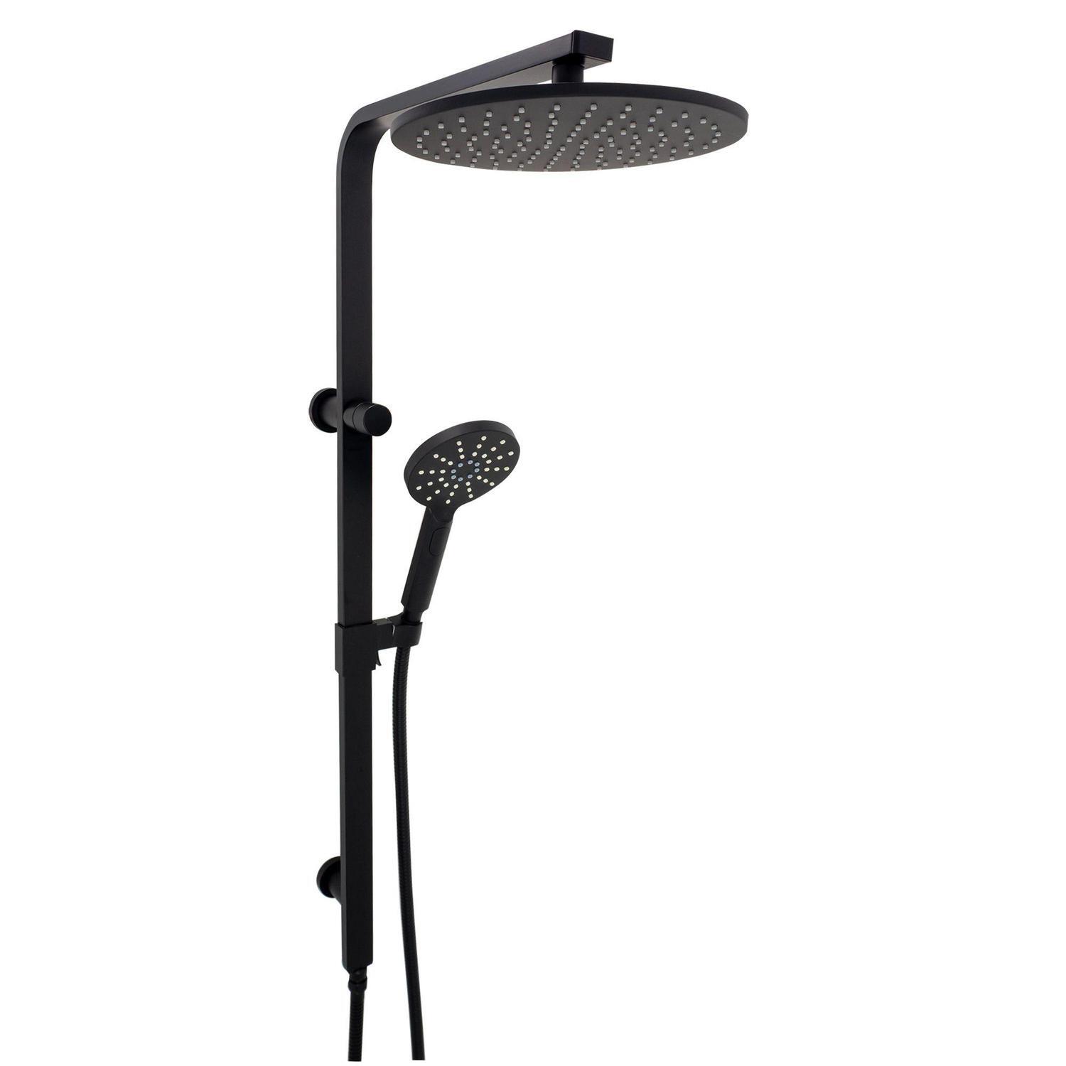 Twin Round Shower Rail  Black