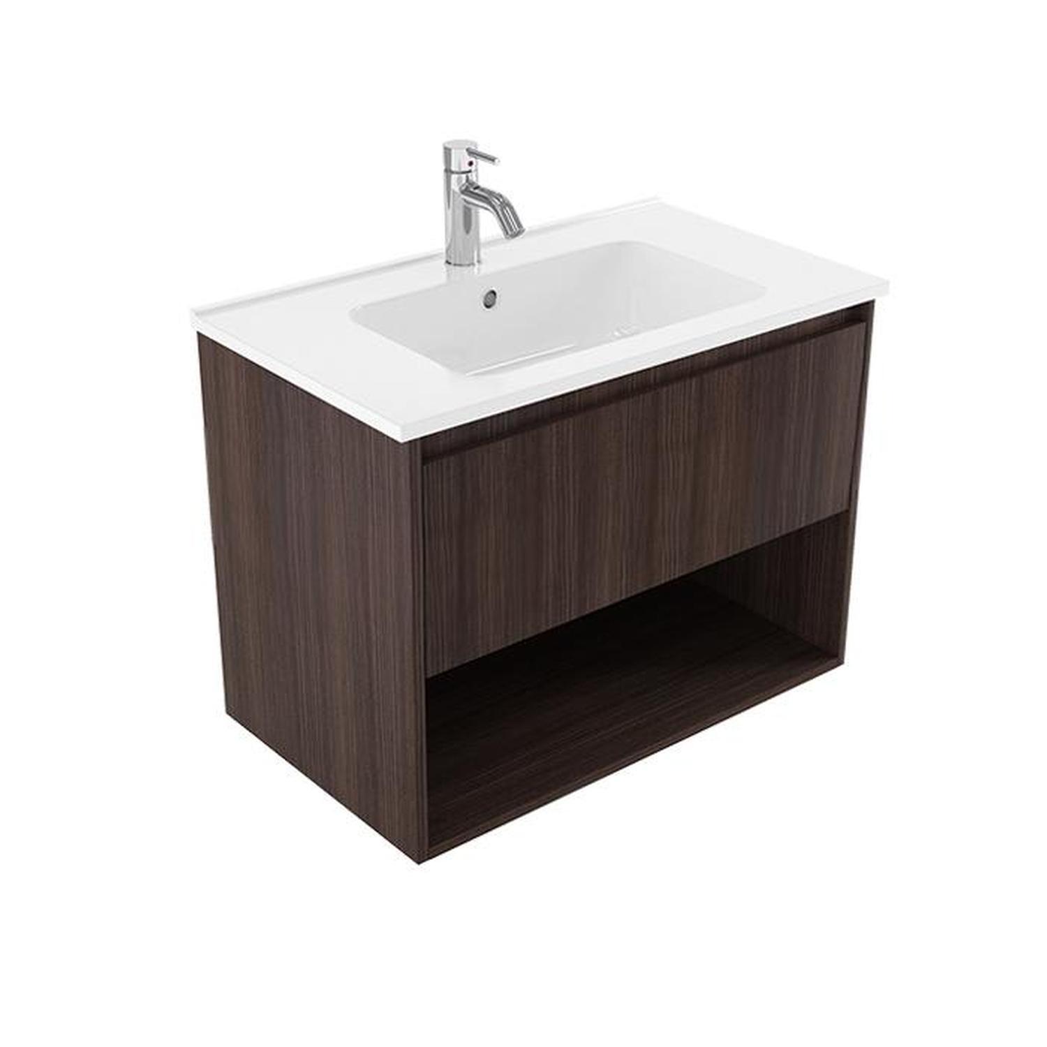 Wall Vanity 750mm Charred Oak