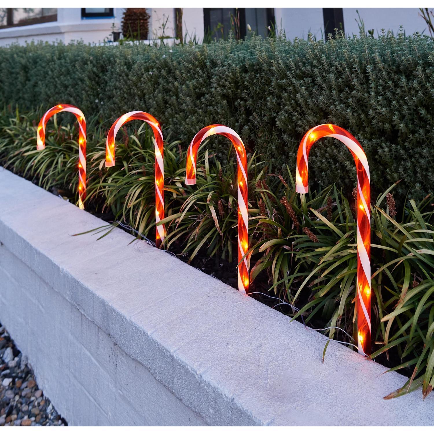 Candy Cane Light 40cm H / Solar Panel Warm White