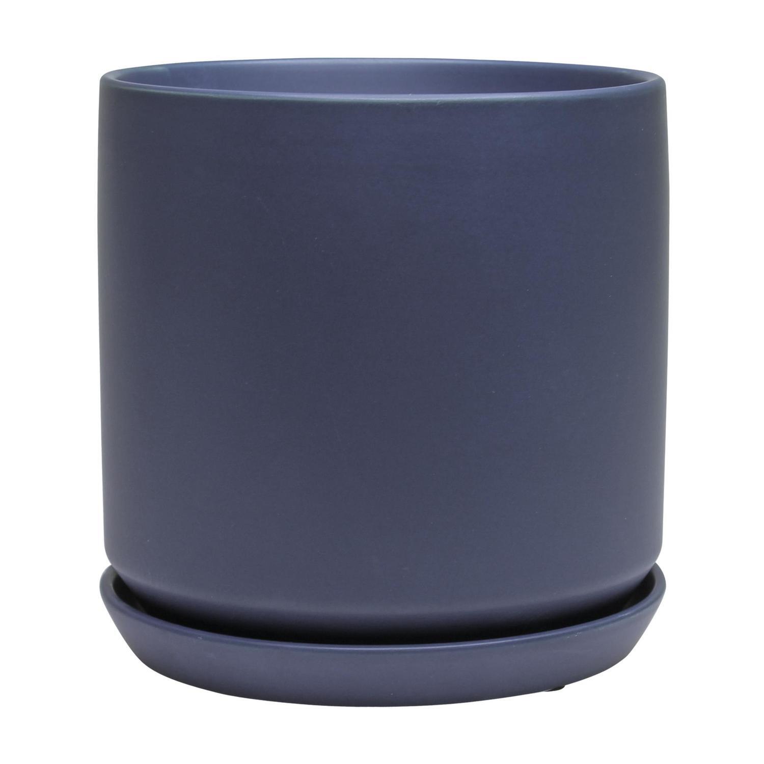 Indoor Adelle Pot and Saucer 18cm Blue
