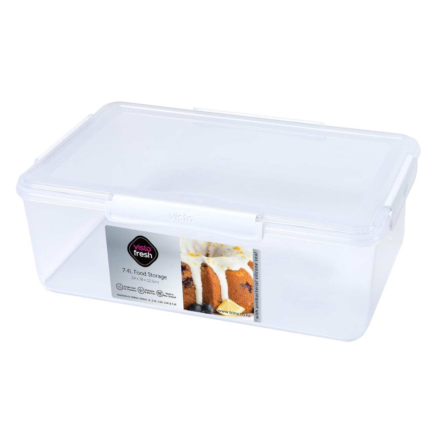 Container Clear with White Clips 7.4L