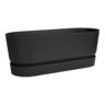 Plastic Trough with Saucer Black 50cm