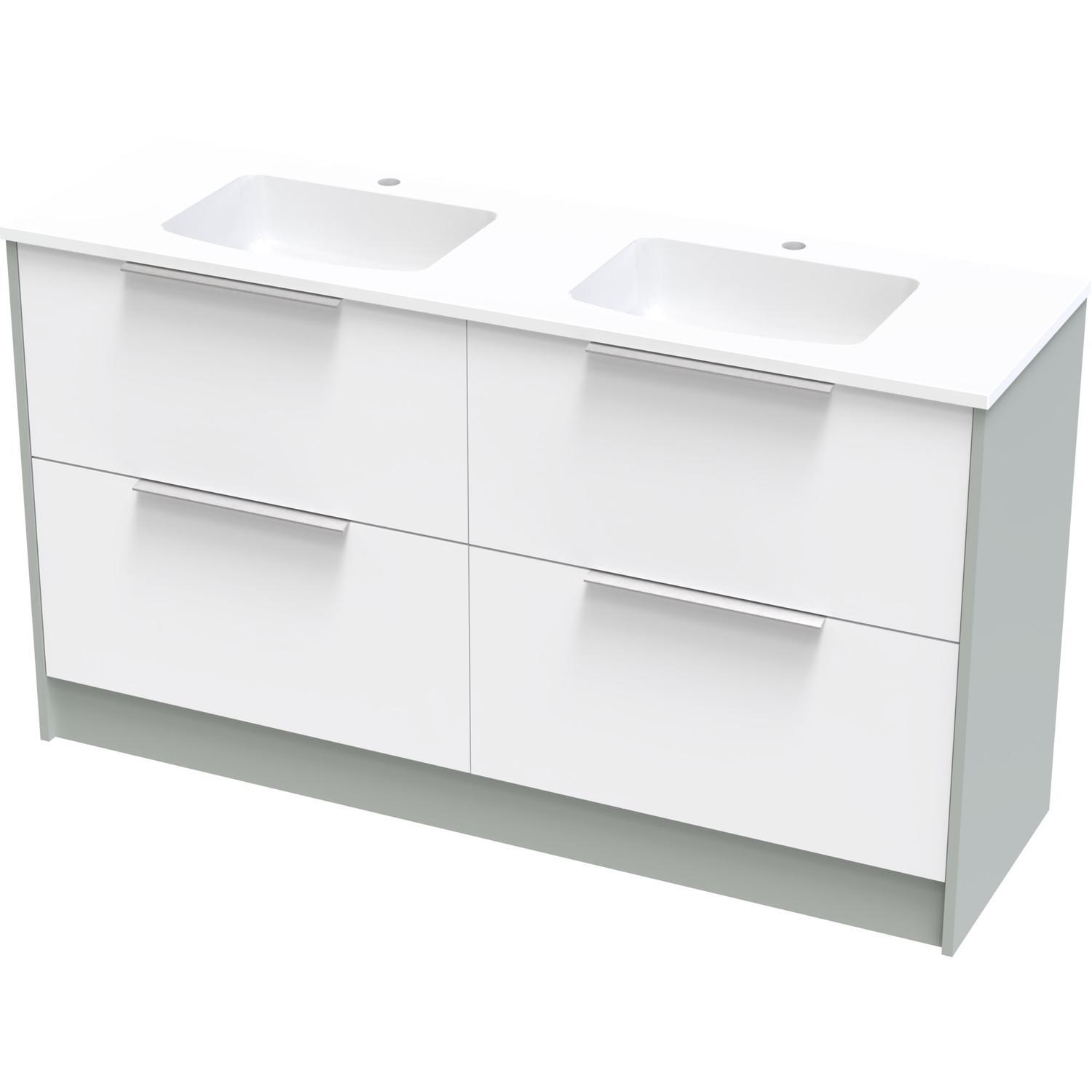 Nikau Grove 1500Db Double Drawer Floor Ultra Gloss White/Colour