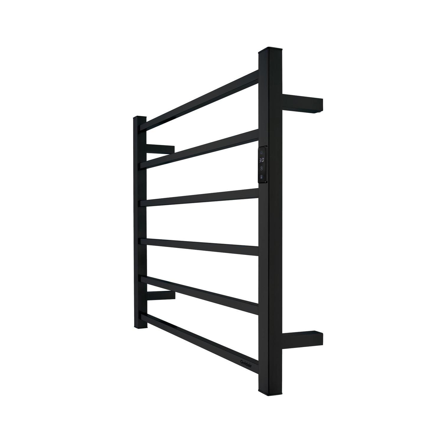 6 Bar Heated Towel Rail Black