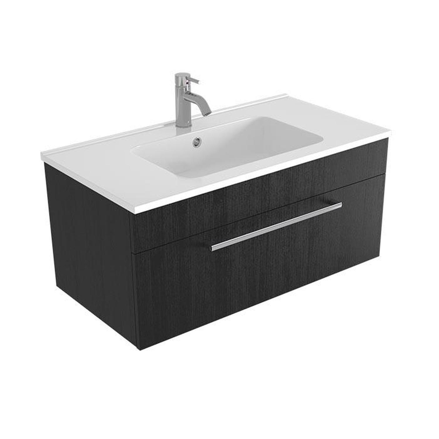 Wall Vanity 900mm Black