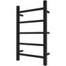 Heated Towel Rail with Buit-In Timer W: 420mm, H: 700mm, D: 110mm Matt Black