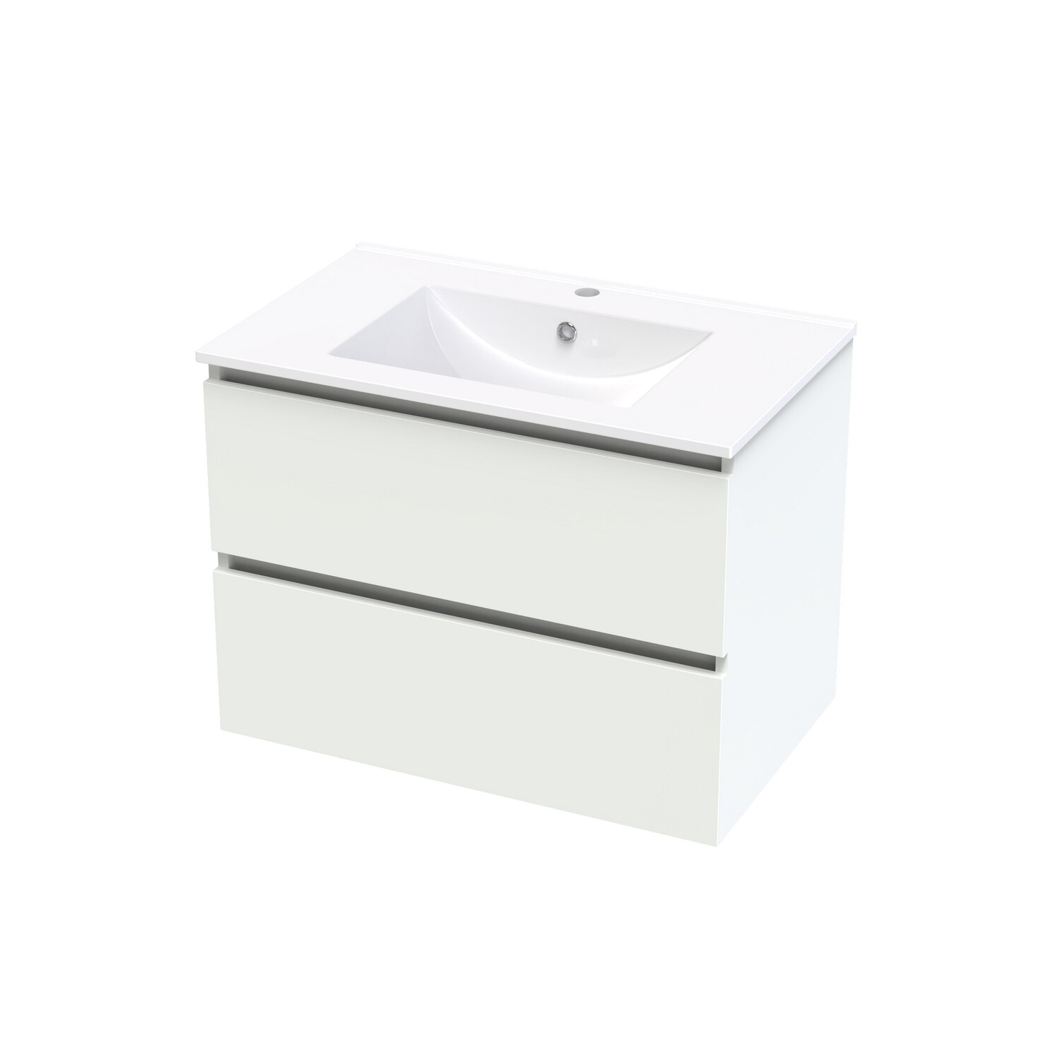 Pacific Rise 750 Double Drawer Wall White Melamine