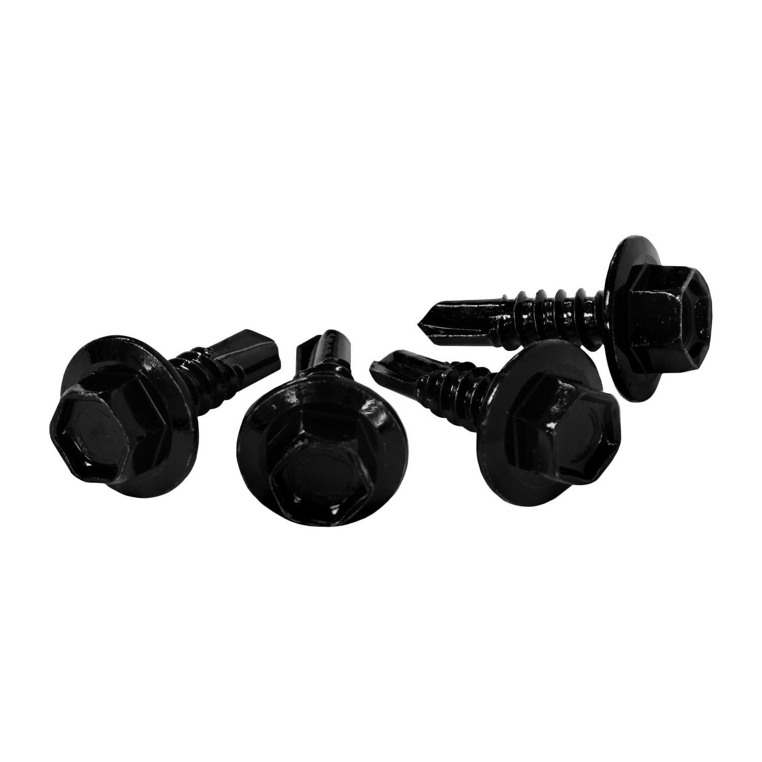 Tek Screws Black, Pack of 12 H:24mm x W:14mm x D:14mm Black